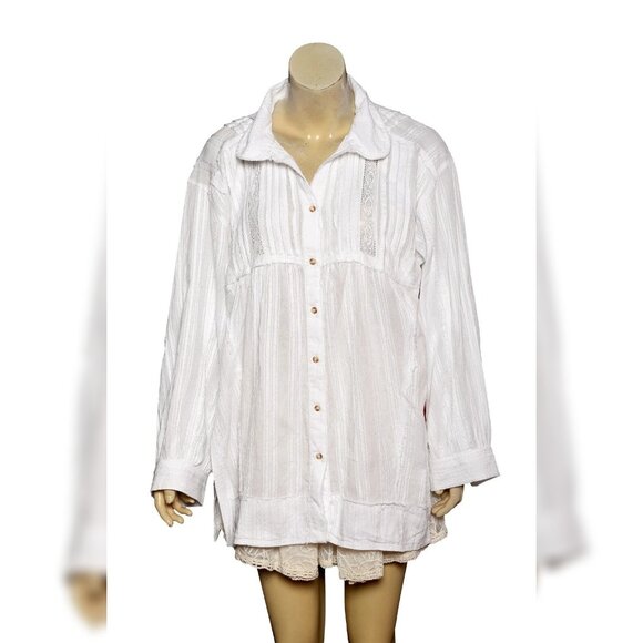 Anthropologie Pilcro Collared Pintuck Blouse S 6 Women Casual Shirt Top NW 42540 - Picture 3 of 6